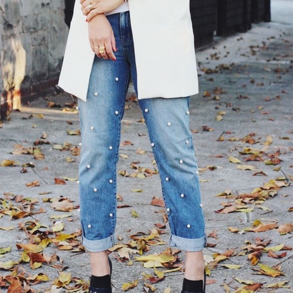 💎 a.n.a Pearl & Rhinestone Embellished Skinny’s - Picture 2 of 10